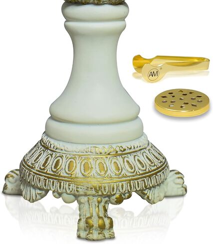AM Lux Globe Incense Burner - Bakhoor Cone Holders | Frankincense Burner Charcoal | Mabkhara | for Office & Spiritual Decor (White) in Saudi Arabia