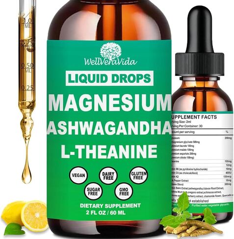 Cortisol Supplements for Women & Men, Cortisol Calm Detox Manager Reducer w. Magnesium Ksm-66 Ashwagandha L-Theanine Vitmain D3 K2 B6, Cortisol Liquid Drop for Recess Mood & Hormone Balance, Lemonade in Kuwait