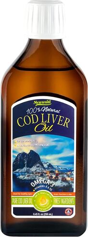 Sanniti 100% Natural Cod Liver Oil, Wild Caught Nordic, 250 mL (8.4 oz) (Lemon) in Saudi Arabia