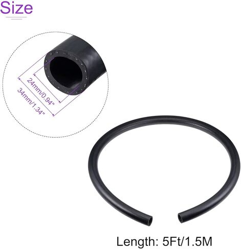 DMiotech 14mm ID 21mm OD 5ft Fuel Line Hose Rubber Fuel System Engine Hose Black for Gas, Diesel, Fuel, Engine Oil, Hydraulic in Saudi Arabia