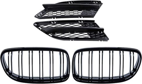 Glossy Black Carbon Fiber Euro Front Center Kidney Grille Replacement for 2009-2011 BMW E90 E91 323i 325i 328i 330i 335i LCI in Kuwait