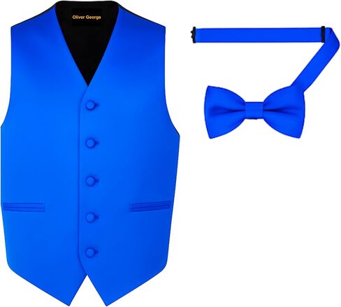 Exclusive Distributor Men's 2pc Solid Tuxedo Vest Formal Vest Suit Vest Casual Vest Waistcoat Vest Prom Vest Wedding Vest Necktie Bowtie Handkerchief Turquoise Extra Large in Kuwait