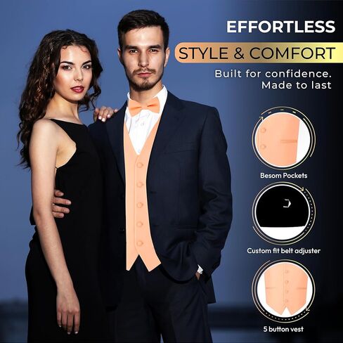 Exclusive Distributor Men's 2pc Solid Tuxedo Vest Formal Vest Suit Vest Casual Vest Waistcoat Vest Prom Vest Wedding Vest Necktie Bowtie Handkerchief Turquoise Extra Large in Saudi Arabia