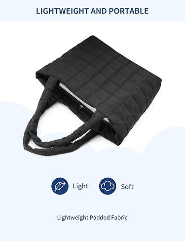 Quilted Tote Bag for Women, Lightweight Carryall Puffer Shoulder Bag Handbag for Travel, Work in Saudi Arabia