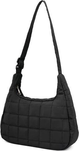 Quilted Tote Bag for Women, Lightweight Carryall Puffer Shoulder Bag Handbag for Travel, Work in Saudi Arabia
