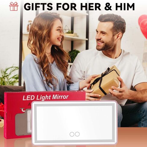 2 Pack Car Vanity Mirror with Rechargeable LED Lights - 3 Light Modes & Dimmable Touch Screen - Large Makeup Sun Visor for Truck SUV - Passenger Car Mirror Accessories for Women Girl - Black in Saudi Arabia