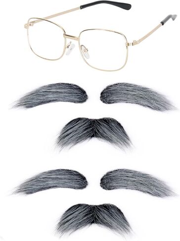 Yan Dream 100 Days of School Old Man Costume Glasses with Mustache Eyebrows Grandpa Costume Accessories in Saudi Arabia
