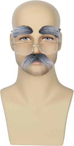 Yan Dream 100 Days of School Old Man Costume Glasses with Mustache Eyebrows Grandpa Costume Accessories in Saudi Arabia