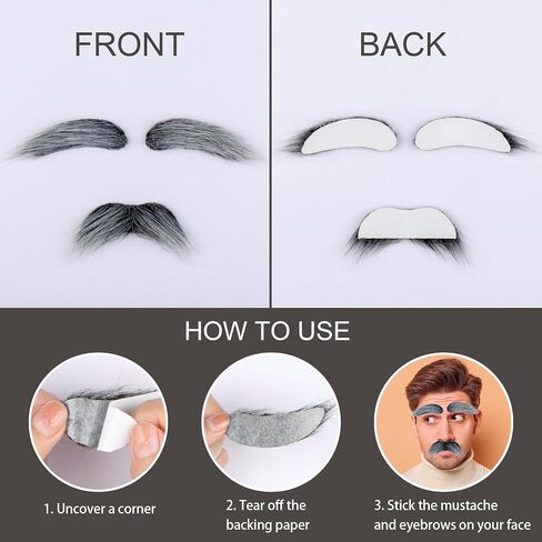 Yan Dream 100 Days of School Old Man Costume Glasses with Mustache Eyebrows Grandpa Costume Accessories in Saudi Arabia