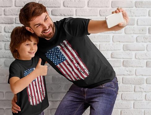 Tstars عتيقة أبي العلم الأمريكي والابن مطابقة للقمصان Daddy & ME 4 يوليو من الولايات المتحدة الأمريكية ميموريال ديز القميص الوطني in Kuwait