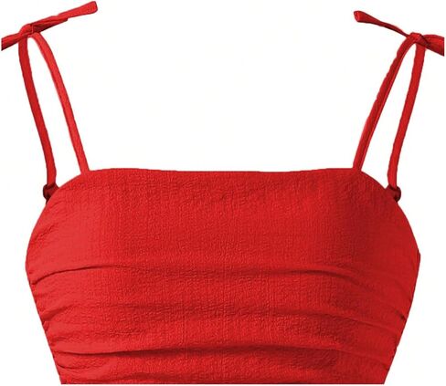 Verdusa Girl's Bow Tie Shoulder Ruched Dress Tiered Layered Shirred Flowy Dresses in Kuwait