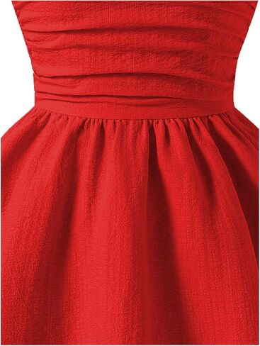 Verdusa Girl's Bow Tie Shoulder Ruched Dress Tiered Layered Shirred Flowy Dresses in Kuwait