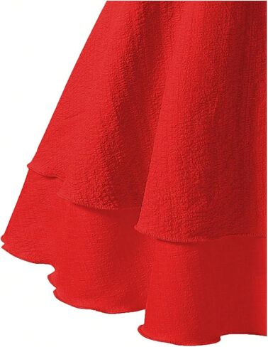 Verdusa Girl's Bow Tie Shoulder Ruched Dress Tiered Layered Shirred Flowy Dresses in Kuwait