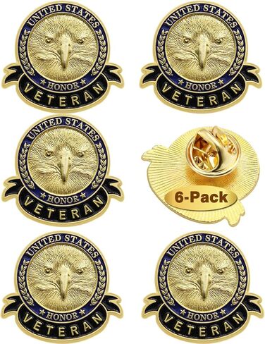 6/12/50/100 Pcs US Veteran Pins– Patriotic American Flag Veterans Day Eagle Lapel pin Badge Brooch Memorial Day Military Patriotic Decorations Gifts in Saudi Arabia
