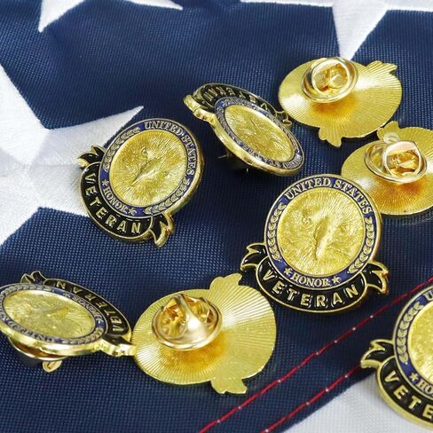 6/12/50/100 Pcs US Veteran Pins– Patriotic American Flag Veterans Day Eagle Lapel pin Badge Brooch Memorial Day Military Patriotic Decorations Gifts in Saudi Arabia