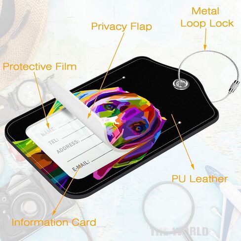 3 علامات الأمتعة Pu Pu for Dorcase ، Sea Turtle Carcase Tag Leather Privacy Cover Label مع حلقة من الفولاذ المقاوم للصدأ لحقائب حقيبة اليد حقيبة يد الأمتعة in Kuwait