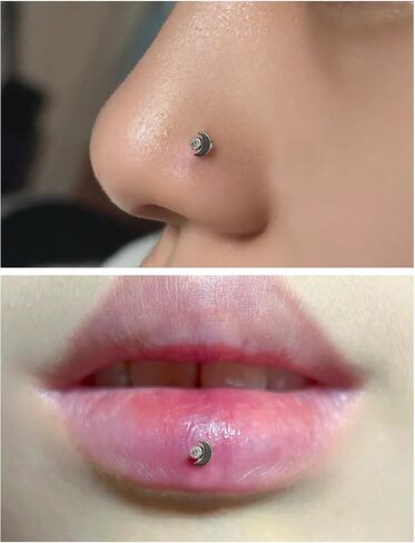 16G G23 Titanium Tragus Conch Helix Piercing Jewelry Internally Threaded Flat Back Cartilage Earrings Forward Helix Earrings Medusa Labret Piercing Jewelry for Women Men Silver 6MM 8MM 10MM in Saudi Arabia