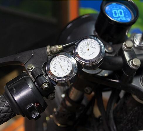 Bicycle Handlebar Clock Motorcycle Car Clock Glow-in-the-dark, Waterproof Bicycle Clock 2.2-2.54 cm Handlebar Universal (Black) in Saudi Arabia