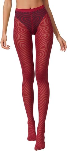 Adoeren Women Colorful Tights Funky Patterned Swirl Polka Dot Print Pantyhose Y2k Sheer Mesh Stockings Leggings in Saudi Arabia