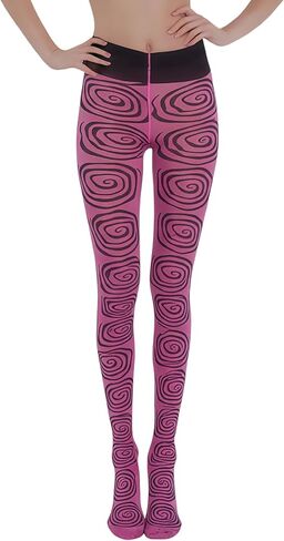 Adoeren Women Colorful Tights Funky Patterned Swirl Polka Dot Print Pantyhose Y2k Sheer Mesh Stockings Leggings in Saudi Arabia