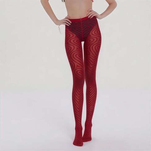 Adoeren Women Colorful Tights Funky Patterned Swirl Polka Dot Print Pantyhose Y2k Sheer Mesh Stockings Leggings in Saudi Arabia
