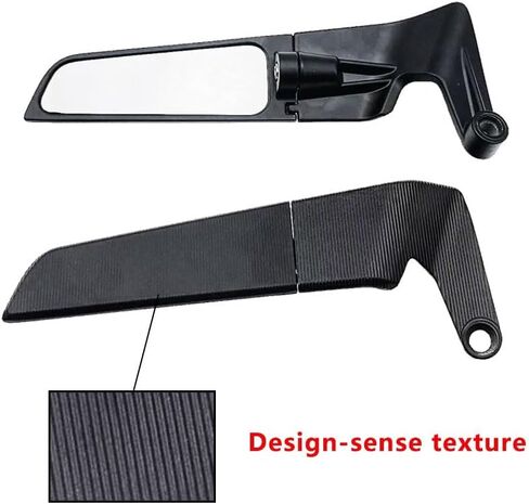 Motorcycle Wing Rearview Mirrors with 8mm & 10mm Screw Compatible with Kawasaki Z400/Z650/Z1000 KTM Duke 125/200/250/390/690/790/1290 Yamaha MT-07 (Standard Size) in Saudi Arabia
