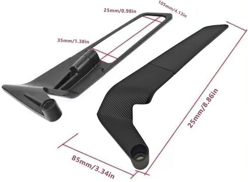 Motorcycle Wing Rearview Mirrors with 8mm & 10mm Screw Compatible with Kawasaki Z400/Z650/Z1000 KTM Duke 125/200/250/390/690/790/1290 Yamaha MT-07 (Standard Size) in Saudi Arabia