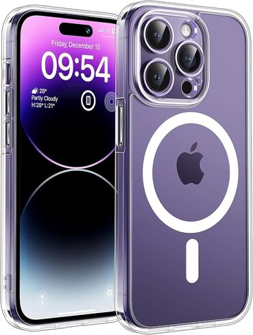 حافظة TOCOL 3 في 1 مغناطيسية لهاتف iPhone 15 Pro Max، مطورة [حماية كاملة للكاميرا]، [تم اختبار السقوط من الدرجة العسكرية] ممتص الصدمات الخلفي الشفاف غير اللامع مقاس 6.7 بوصة، أزرق in Kuwait