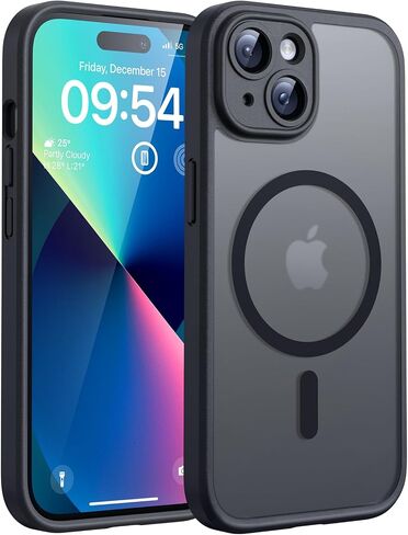 حافظة TOCOL 3 في 1 مغناطيسية لهاتف iPhone 15 Pro Max، مطورة [حماية كاملة للكاميرا]، [تم اختبار السقوط من الدرجة العسكرية] ممتص الصدمات الخلفي الشفاف غير اللامع مقاس 6.7 بوصة، أزرق in Kuwait