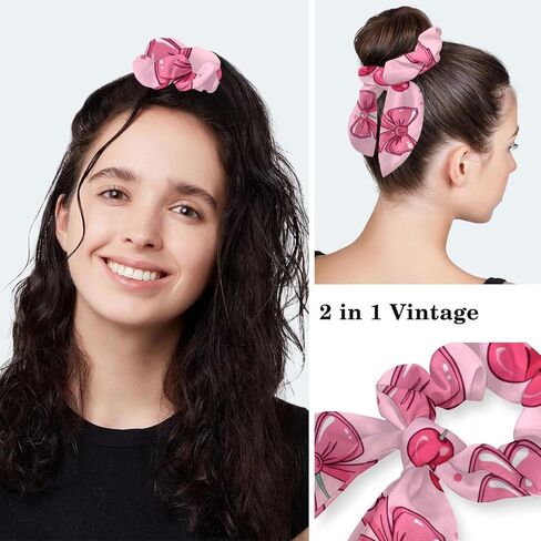 Women’s Working Caps with Button Pink Background with Stars and Hearts Long Hair Cover Ribbon Lace-Up Scrub Cap in Saudi Arabia