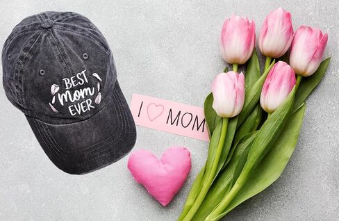 Best Mom Ever Embroidered Cotton Hat, Adjustable Fit, Vintage Washed, Gift for New Moms in Kuwait