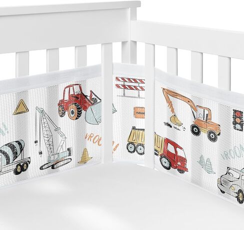 Sweet Jojo Designs + BreathableBaby Vintage Airplane Boy Breathable Mesh Crib Liner Baby and Infant Yellow Orange Red White Blue Airplanes Air Plane Transportation Clouds Sun Sky Aviator in Saudi Arabia