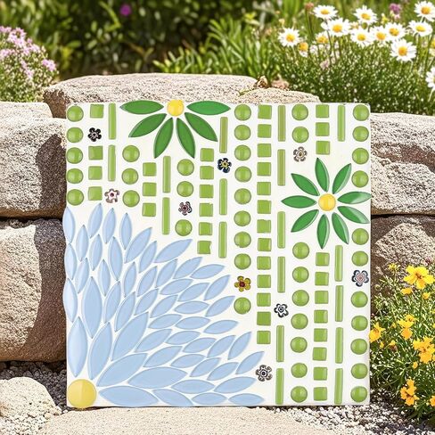 بلاط فسيفساء زجاجي بتلات صفراء، قطع زجاجية فسيفساء 454 جرام للحرف اليدوية، مجموعات مستلزمات حرفية فسيفساء الزهور لفن الفسيفساء بنفسك in Kuwait