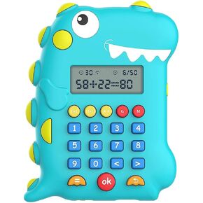 Calculator Dinosaur Shaped Calculators Cartoon Math Games Intelligent Learning Calculators Pocket Office Desktop Calculator Early Education Machines Sky-Blue