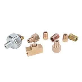 Hydraulic Brake Light Switch Kit, Abs + Metal Car General Brake Modificationn Straight Brake Connector Adapter, for 3/16 or 1/4 Inch Lines