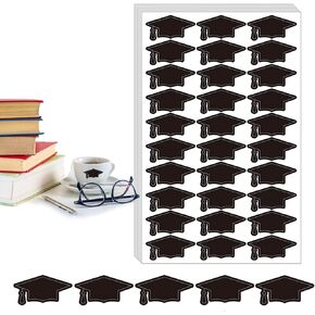 300 Pieces Graduation Stickers Class of 2023 Party Favor Self-Adhesive Decorative Stickers Doctoral Cap Shaped Stickers for Graduation Party Supplies, Envelopes, Cards Gift Bags Parties Presents
