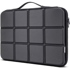 DOMISO 15.6 inch Laptop Sleeve Shoulder Bag Shockproof Computer Bag Waterproof EVA Protective Carrying Case for 16" MacBook Pro/Max M2 M1 2019-2023,15"-16" Asus Dell HP Laptop,Dell XPS 15,Black