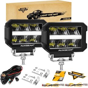 شريط إضاءة LED Auxbeam 6.3 بوصة، 60 وات 7200 لومن صف واحد شعاع القيادة الفيضانات الرفيعة LED القرون ضوء العمل على الطرق الوعرة ضوء القيادة ضوء احتياطي لشاحنة ATV SUV UTV قارب دراجة نارية