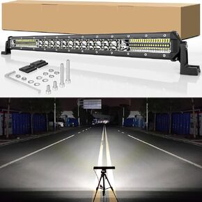 20 Inch White Led Light Bar Offroad Super Bright,Spot Flood Combo Beam,Slim Work Pods Light Bar 4x4 Off Road Driving Fog Lights for Trailer Pickup ATV Car Truck Boat 12V 24V IP68 Auxiliary Lights