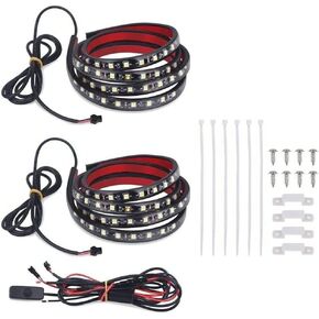 2PCS 60" White LED Light Strip Kit for Truck Bed Cargo Boat Pickup RV SUV Waterproof Lighting Kit Tailgate Light 12v with On-Off Switch (White)