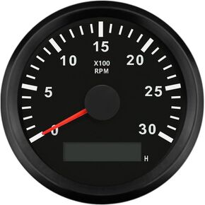 ELING Waterproof Tachometer REV Counter RPM Gauge with Hour Meter 0-3000RPM 85mm 9-32V with Backlight