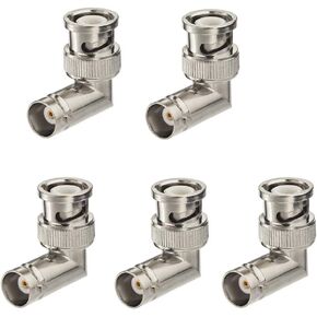 Eightwood 10pcs BNC Male to Female Elbow Right Angle Adapter for CCTV Camera, Ham Radio Antenna, Scanner