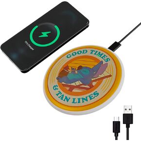 Disney Lilo and Stitch Wireless Charging Pad- Gifts for Fans of Stuff Accessories- Universally Compatible Station All Qi Enabled Phones