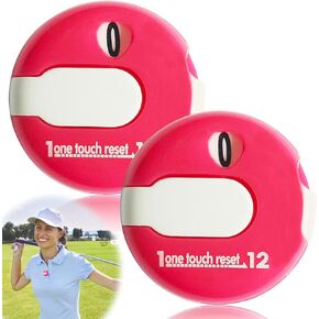 Golf Score Counter Stroke One Touch Reset Up to 12 Shots Value Pack Portable Mini Attachment Counters Clicker Clip to Golfers Glove Bag Hat