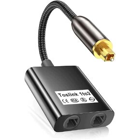 مقسم كابل الصوت البصري الرقمي 1 في 2 خارج Toslink Splitter، مقسم بصري للمسرح المنزلي، Xbox، PS5، مشغل DVD، التلفزيون، جهاز الاستقبال، شريط الصوت، مكبر الصوت in Kuwait