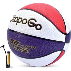 CtopoGo Basketball 29.5" PU Leather Street Basketballs Streetball for Indoor Outdoor Games, Official Size 7 Basketballs Training/Match Basketball