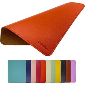 MelVan PU Leather Mouse Pad with Stitched Edge, Wood Mouse Pad, Waterproof Gaming Mouse Pad Mat for Computers, Laptop, Office & Home, 10.2" x 8.3", 1 Pack (Matcha Green)