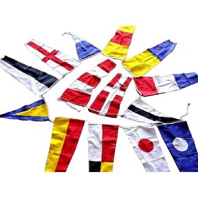 أعلام الإشارات البحرية - 14 علمًا - 5 أقدام - حفلة بحرية/قارب/شاطئ (5115) in Kuwait