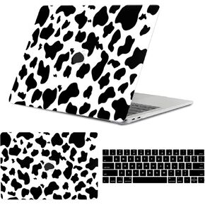 Compatible with MacBook Pro 15 inch Case 2016-2019 Release A1990 A1707 with Touch Bar & Touch ID and Keyboard Protectors,Plastic Laptop Hard Shell（Black Western Cow）