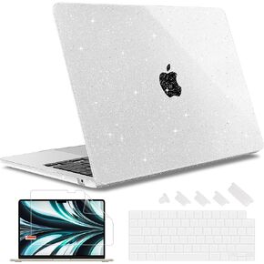 May Chen متوافق مع حافظة MacBook Air 15 بوصة 2024 2023 New M3 M2 Model A3114 A2941، غطاء واقٍ لجهاز الكمبيوتر المحمول الصلب مع غطاء لوحة المفاتيح + واقي الشاشة - لامع شفاف
